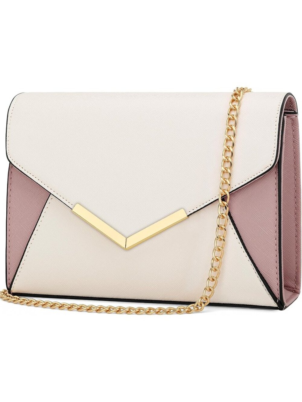 〽️Women's Pink Cream Shoulder Party Wedding Crossbody Envelope Evening Handbag